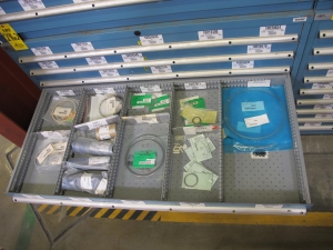 LISTA HEAVY DUTY 9-DRAWER PARTS CABINET W/ CONTENTS (W-50) LOADING & HANDLING FEE $25-